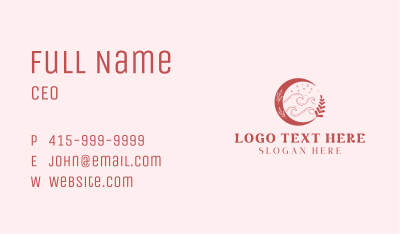 Floral Moon Wave Business Card Image Preview