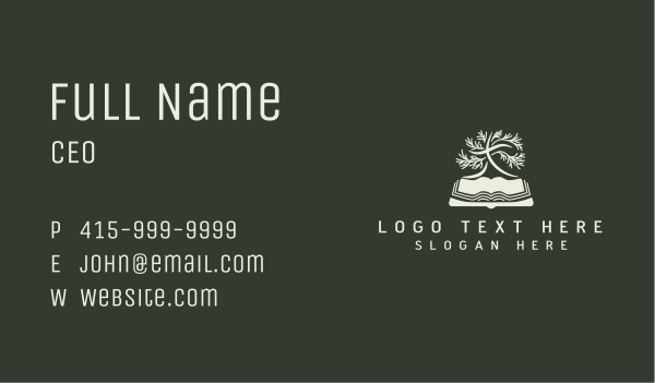 Tree Bible Book Business Card Design Image Preview