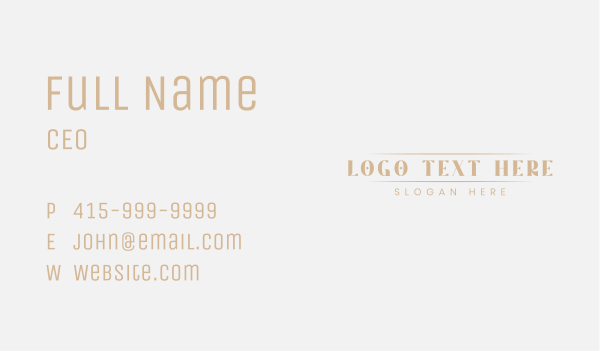 Sophisticated Brand Wordmark Business Card Design Image Preview