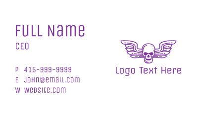 Skull Wing Outline Business Card