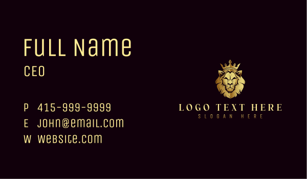 Royal Crown Lion Business Card Design Image Preview