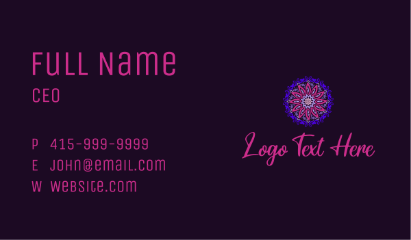 Abstract Floral Mandala Business Card Design Image Preview