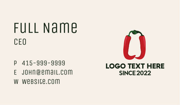 Hand Spicy Pepper  Business Card Design Image Preview