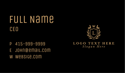 Royal Crown Shield Spear  Business Card Image Preview