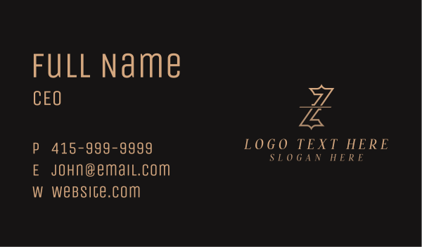 Fashion Styling Boutique Letter Z Business Card Design Image Preview