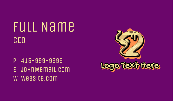 Graffiti Art Number 2 Business Card Design Image Preview