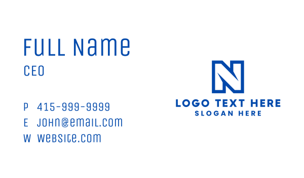 Modern Stroke Letter N Business Card Design Image Preview