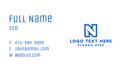 Modern Stroke Letter N Business Card Image Preview