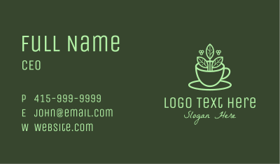 Herbal Tea Leaf Cup Business Card Image Preview