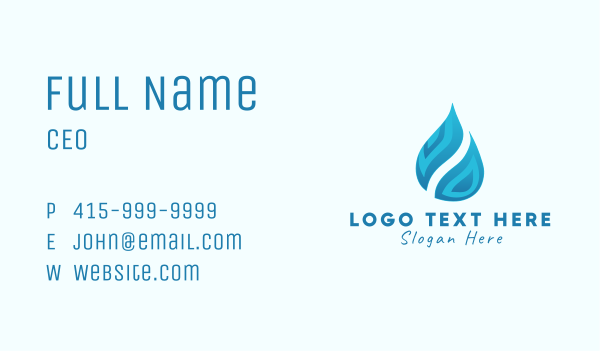 Water Element Droplet Business Card Design Image Preview
