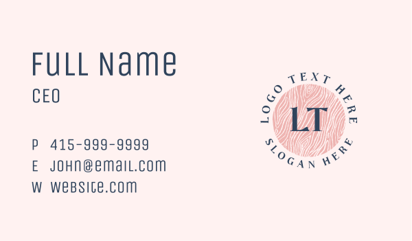 Pink Wood Letter Business Card Design Image Preview