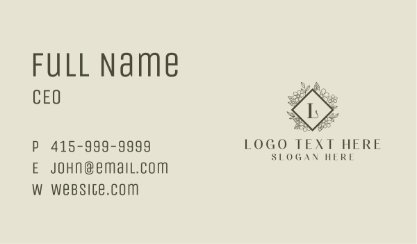 Wedding Floral Garden Business Card Design Image Preview