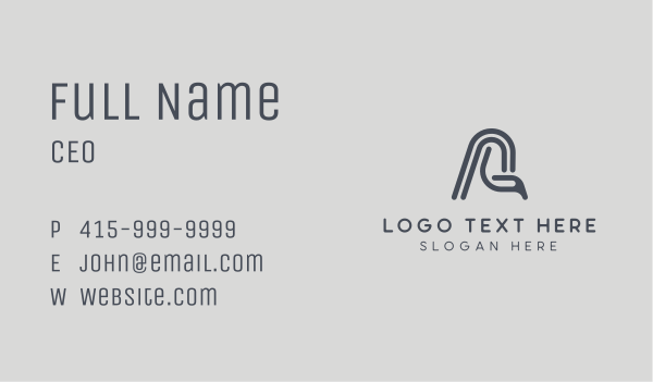 Generic Curvy Letter A Business Card Design Image Preview