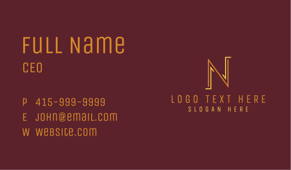 Interior Design Firm Letter N Business Card Design Image Preview