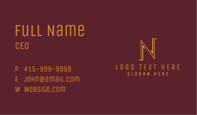 Interior Design Firm Letter N Business Card Image Preview