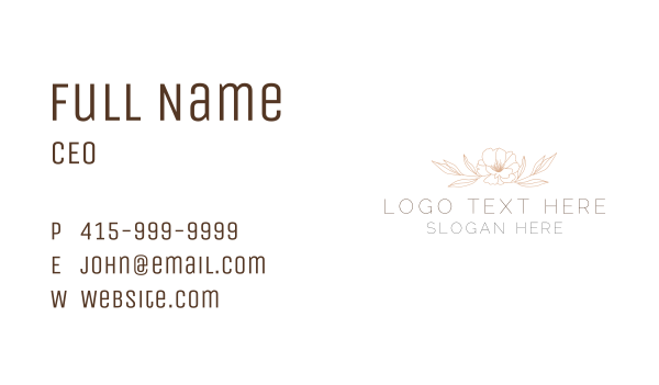 Minimalist Flower Nature  Business Card Design Image Preview