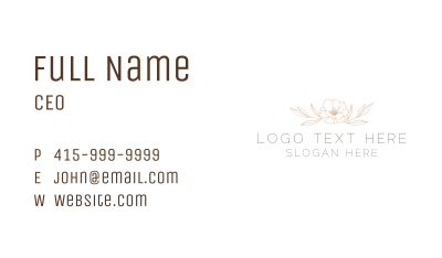 Minimalist Flower Nature  Business Card Image Preview