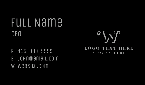Stylish Firm Letter W Business Card Design Image Preview