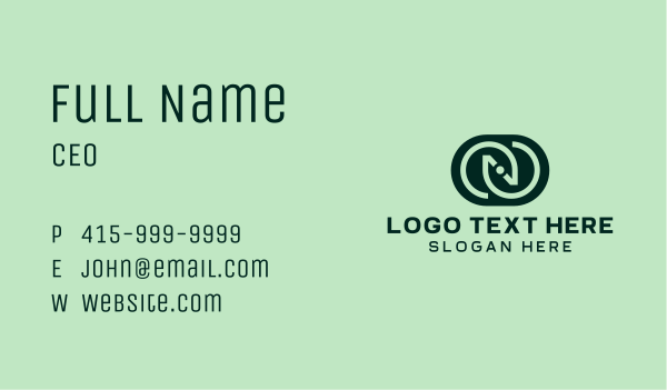 Green Tech Letter N  Business Card Design Image Preview