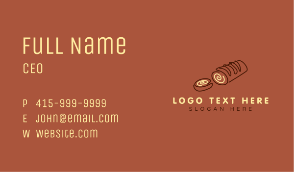 Chocolate Cake Roll Business Card Design Image Preview
