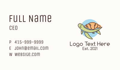 Turtle Croissant Beach Bakery Business Card Image Preview