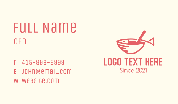 Fish Soup Bowl Business Card Design Image Preview