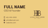 H & B Monogram Enterprise Business Card Image Preview