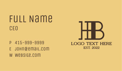 H & B Monogram Enterprise Business Card