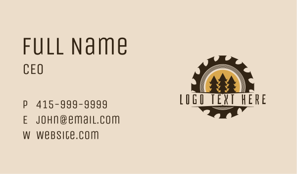 Carpentry Forest Tree Business Card Design Image Preview