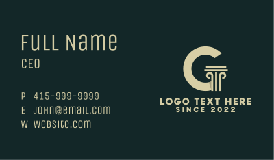 Architectural Pillar Letter G Business Card