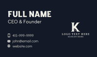 Writing Pen Letter K Business Card Design