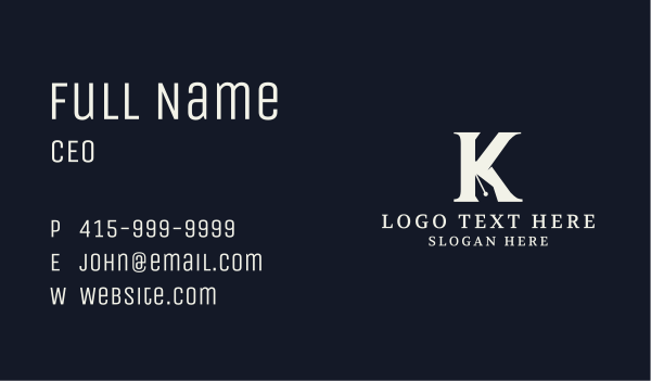 Writing Pen Letter K Business Card Design Image Preview