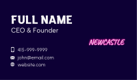 Neon Pink Cursive Wordmark Business Card Image Preview