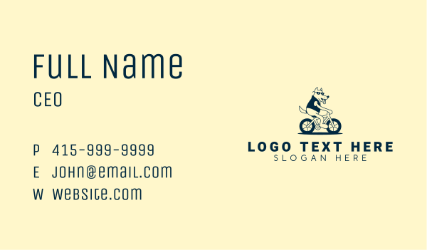 Cartoon Bicycle Dog Business Card Design Image Preview