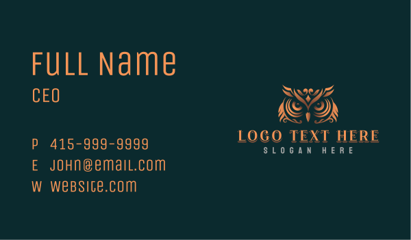 Elegant Premium Owl  Business Card Design Image Preview