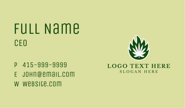 Flaming Herbal Weed Business Card Design Image Preview