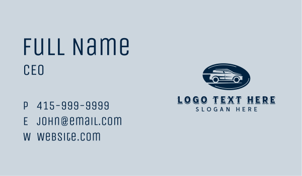 SUV Car Rideshare Business Card Design Image Preview