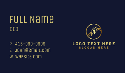 Gold Professional Letter M Business Card Image Preview