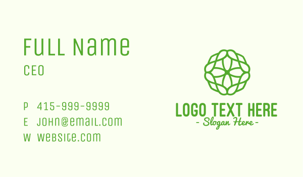 Green Organic Pattern Business Card Design Image Preview