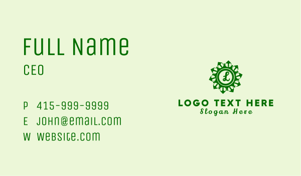 Decorative Leaf Lettermark  Business Card Design Image Preview