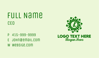 Decorative Leaf Lettermark  Business Card