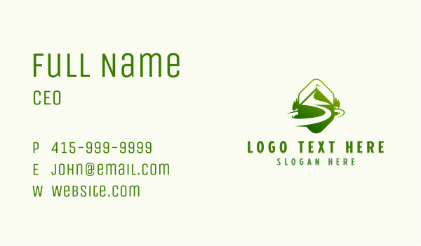 Mountain Pathway Camping Business Card Design Image Preview