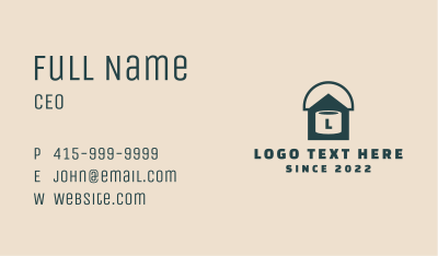 Paint Bucket House Lettermark  Business Card Image Preview