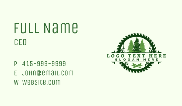 Woodwork Tree Sawmill Business Card Design Image Preview
