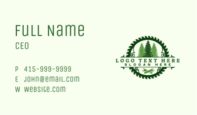 Woodwork Tree Sawmill Business Card Image Preview
