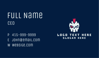 Robot Mohawk Skull Business Card Image Preview