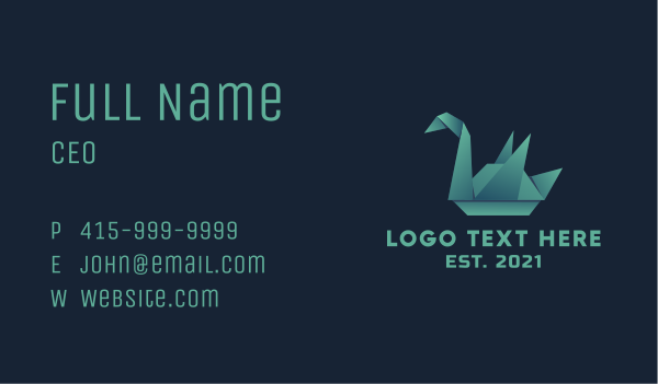 Goose Origami Craft Business Card Design Image Preview