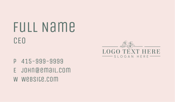 Aesthetic Organic Floral Business Card Design Image Preview