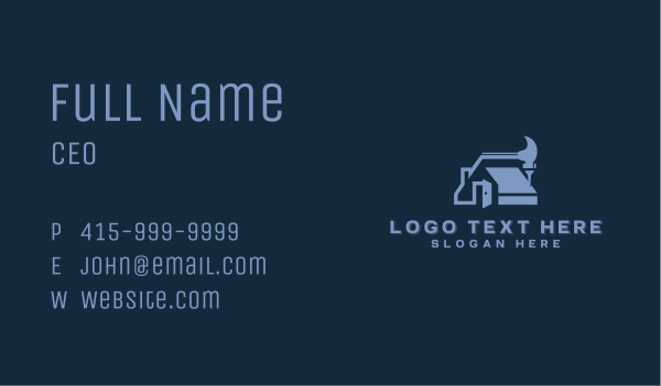 Hammer Repair Construction Business Card Design Image Preview