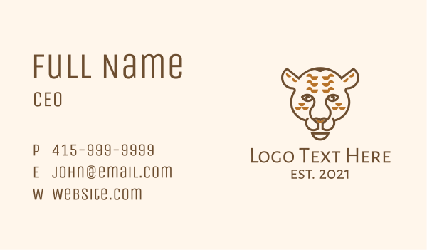 Wild Jaguar Animal Business Card Design Image Preview